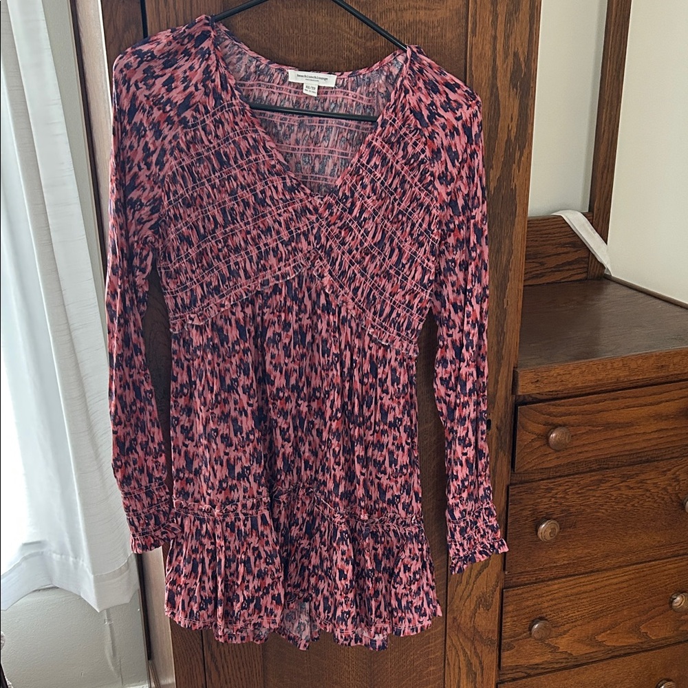 beachlunchlounge Pink and Black Patterned Women's Top